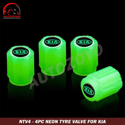 4pc Illuminous Neon Tyre Valve For KIA