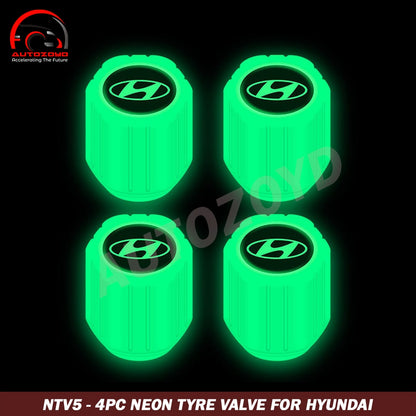 4pc Illuminous Neon Tyre Valve For Hyundai