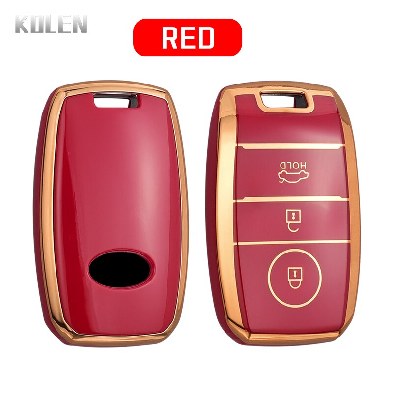 KIA Sportage Red Gold TPU Key Cover - KIA Sportage AWD/FWD 2020,2021,2022,2023(4th Generation) - Premium Quality Thermoplastic polyurethane TPU Car Key Shell Cover