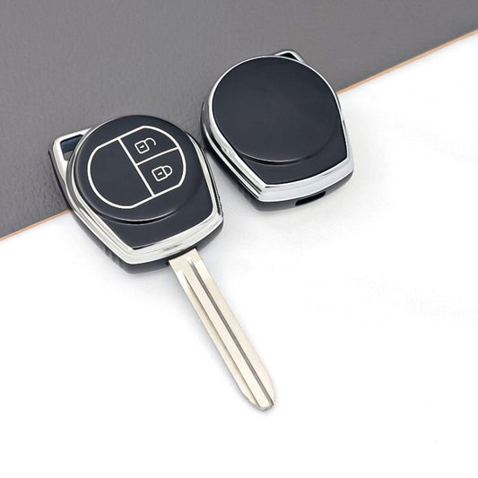 Suzuki Alto TPU key Cover Black Silver - Suzuki Alto - Premium Quality Thermoplastic polyurethane TPU Car Key Shell Cover