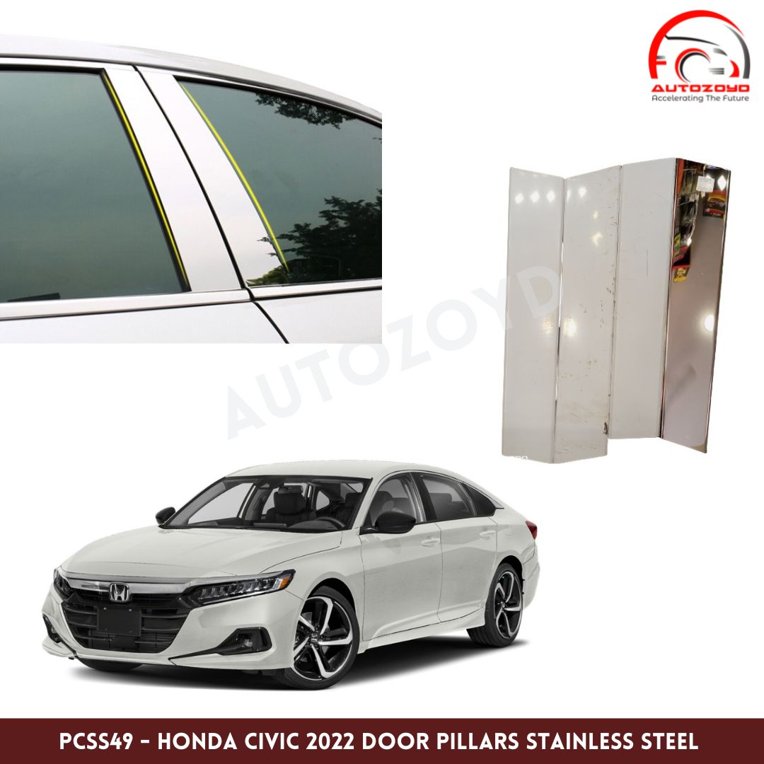 Honda Civic 2022 Door Pillars Stainless Steel