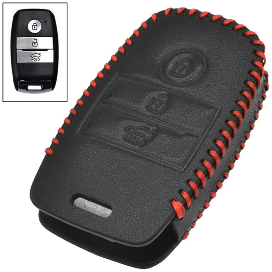 KIA Stonic Leather Red Stich Key Cover