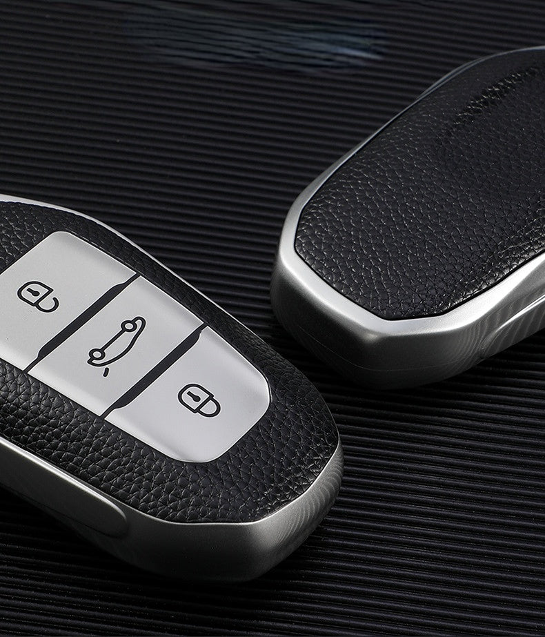 Peugeot 2008 Tpu key Cover Black Silver - Premium Quality Thermoplastic polyurethane TPU Car Key Shell Cover