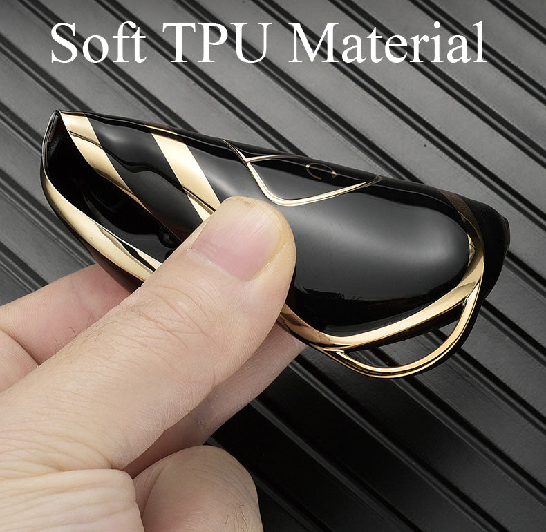 Tiggo 8 Pro TPU Key Cover Black Gold - Premium Quality Thermoplastic polyurethane TPU Car Key Shell Cover