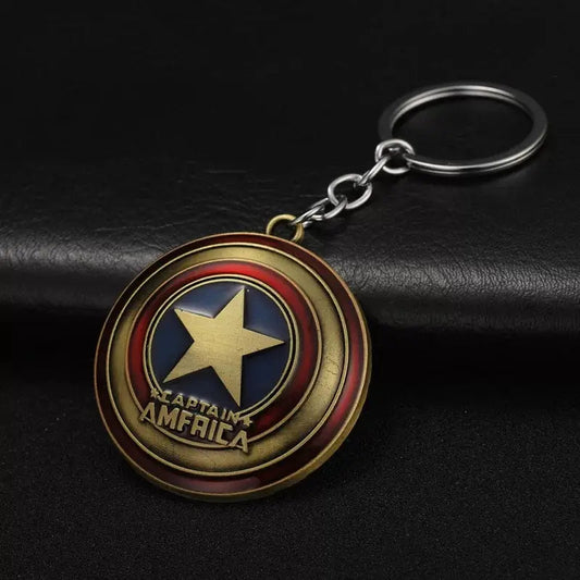 Captain America Keychain-Keyholder-Keyring Dull Gold