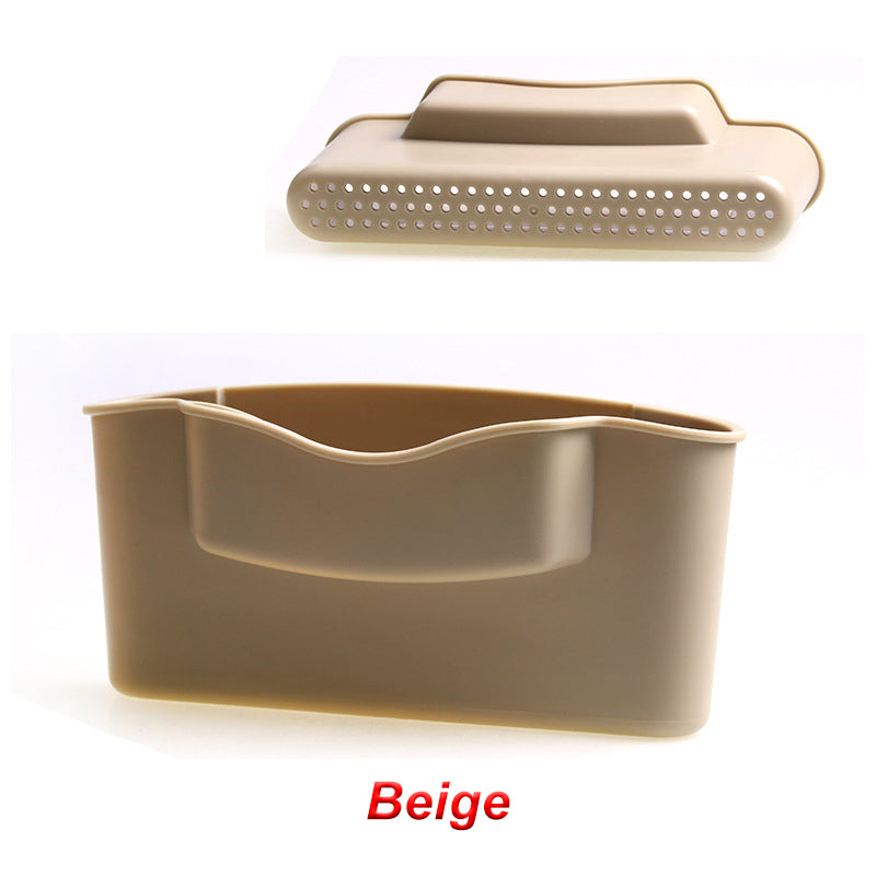 Car Organizer Seat Gap Filler Double Slot Cup Holder Beige