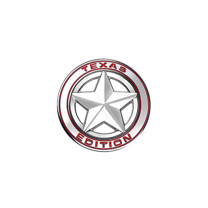 Texas Edition Metal Emblem Logo 3D Decal Silver Red