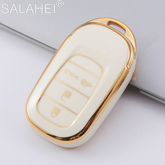 Honda Civic 2022 TPU Key Cover White Golden