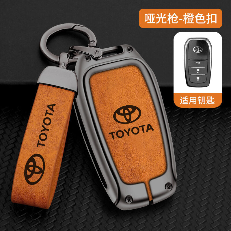 Toyota Fortuner Revo 3 Button Zinc Alloy Leather Key Cover