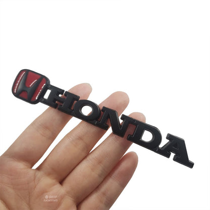 Honda Metal Emblem Logo 3D Decal Red Black