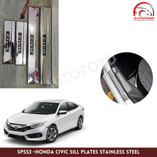 Honda Civic 2016-2021 Sill Plates Stainless Steel