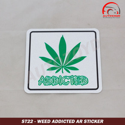 Weed Addicted AR Sticker