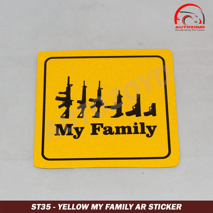 Yellow My Family AR Sticker