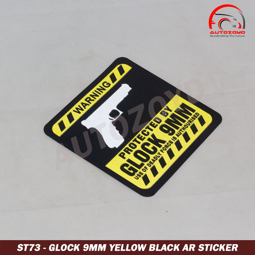 Glock 9mm Yellow Black AR Sticker