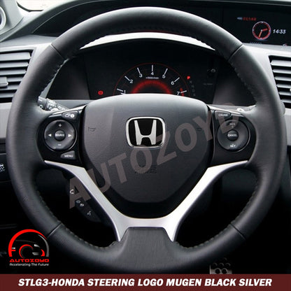 Honda Steering logo Mugen Black Silver