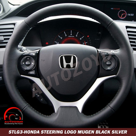 Honda Steering logo Mugen Black Silver