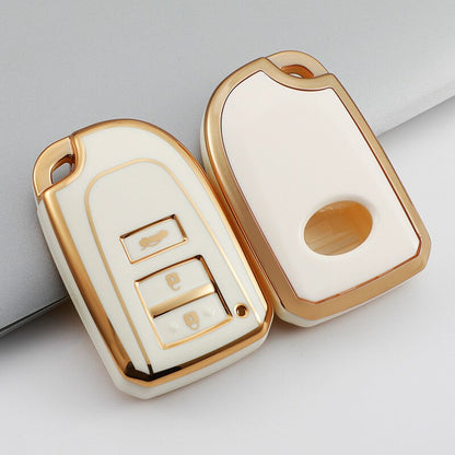 Toyota Yaris Tpu Key Cover White gold - Toyota Yaris 2020,2021,2022,2023 - Premium Quality Thermoplastic polyurethane TPU Car Key Shell Cover