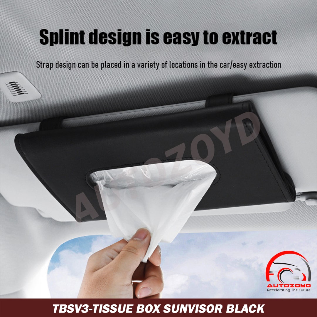 Tissue Box Sunvisor Black