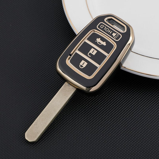 Black Gold Honda City 22 TPU Key Cover - Honda City 2022,2023(6th Generation) - Premium Quality Thermoplastic polyurethane TPU Car Key Shell Cover
