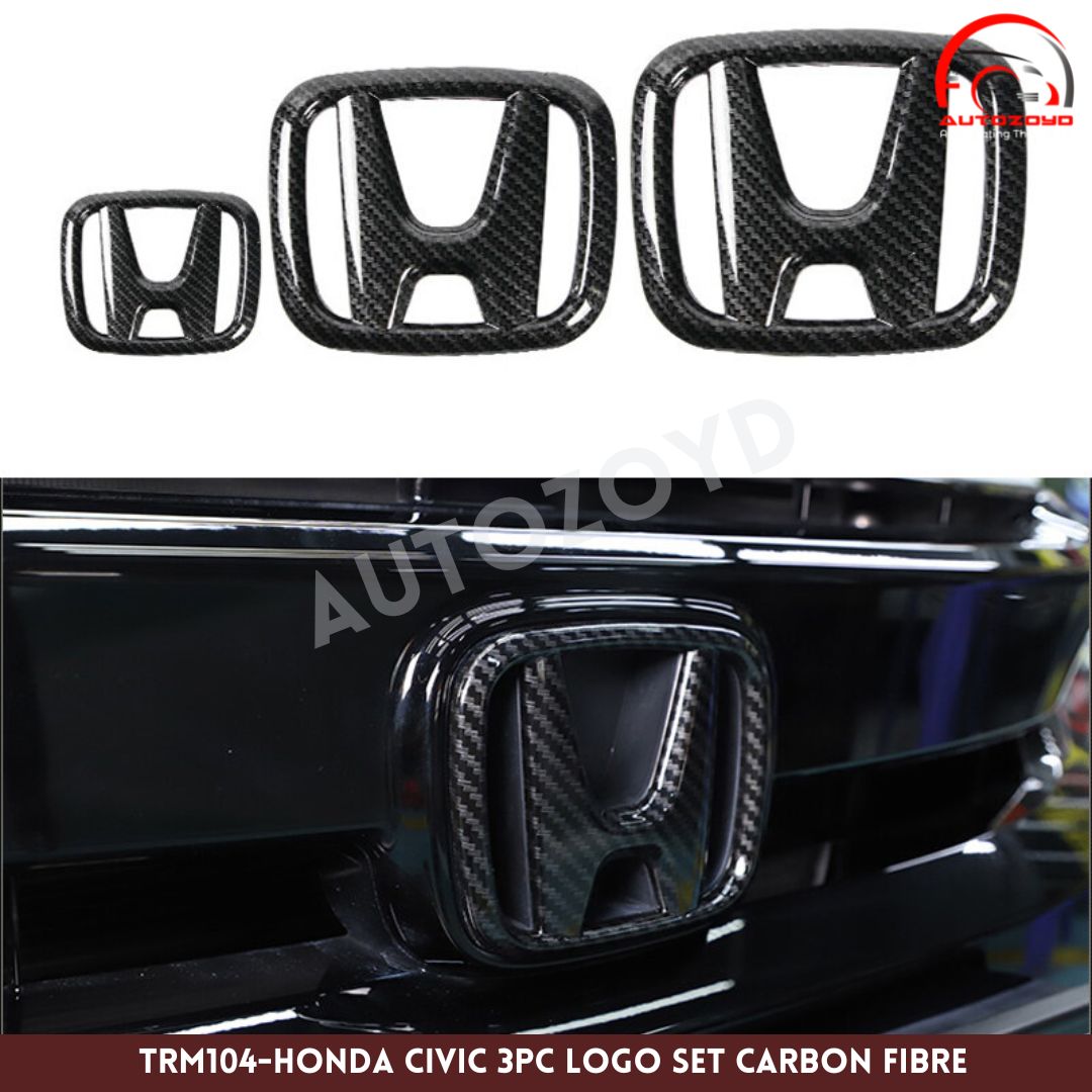 Honda Civic 3pc Logo Set Carbon Fibre