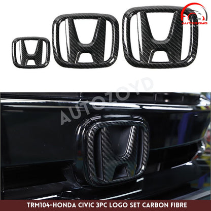 Honda Civic 3pc Logo Set Carbon Fibre