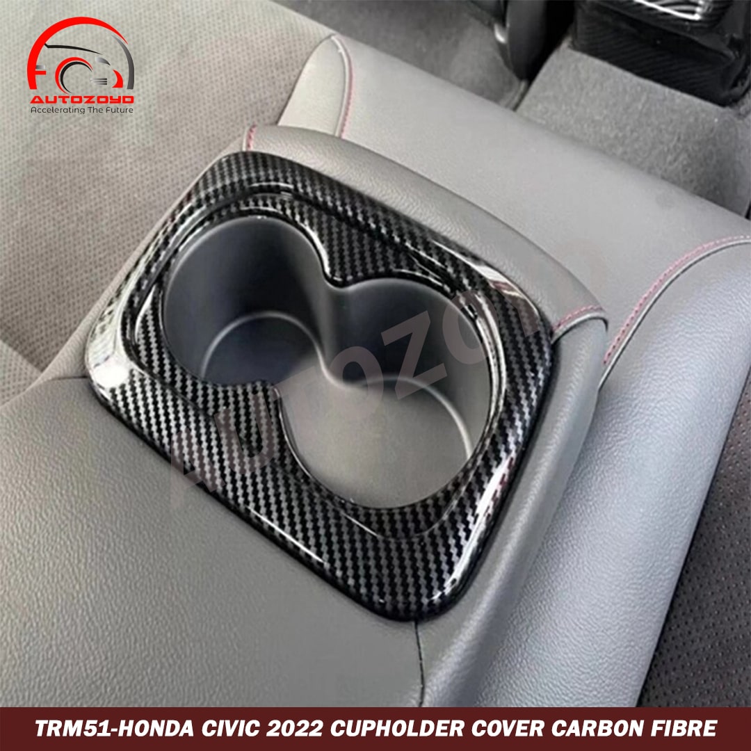 Honda Civic 2022 Cupholder Cover Carbon Fibre