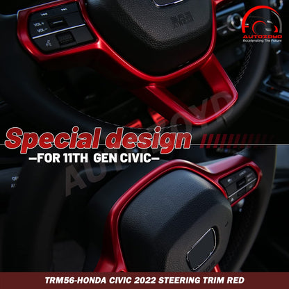 Honda Civic 2022 Steering Trim Red