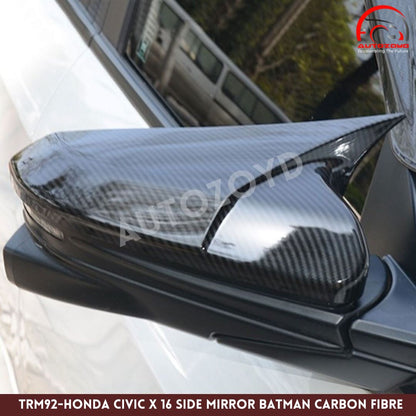 Honda Civic 2016-2021 Side Mirror Cover Batman Carbon Fibre