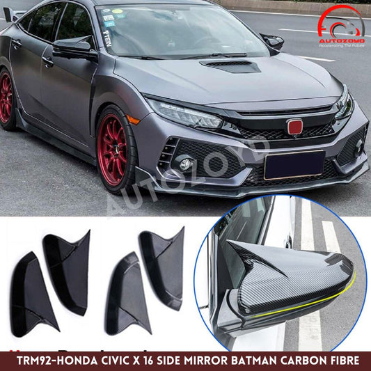 Honda Civic 2016-2021 Side Mirror Cover Batman Carbon Fibre