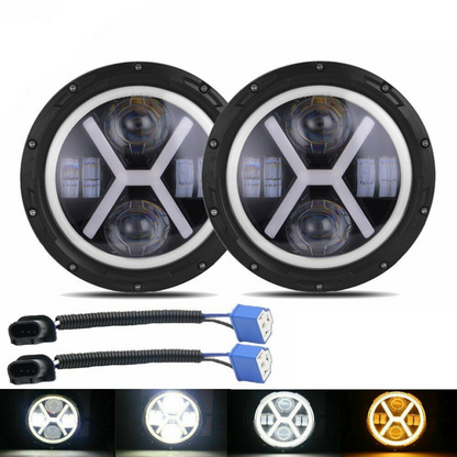 X-Style Double Projection Lens 7-inch Ring Light Pair