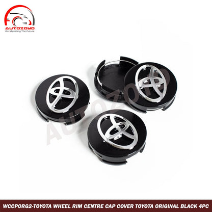 Toyota Wheel Rim Centre Cap Cover Toyota Original Black 4pc