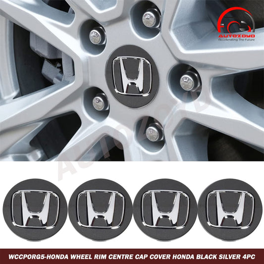 Honda Wheel rim Centre Cap Cover Honda Black Silver 4pc