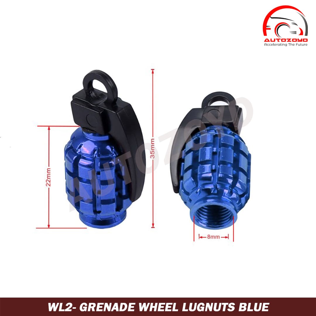 Grenade Wheel Lugnuts Blue