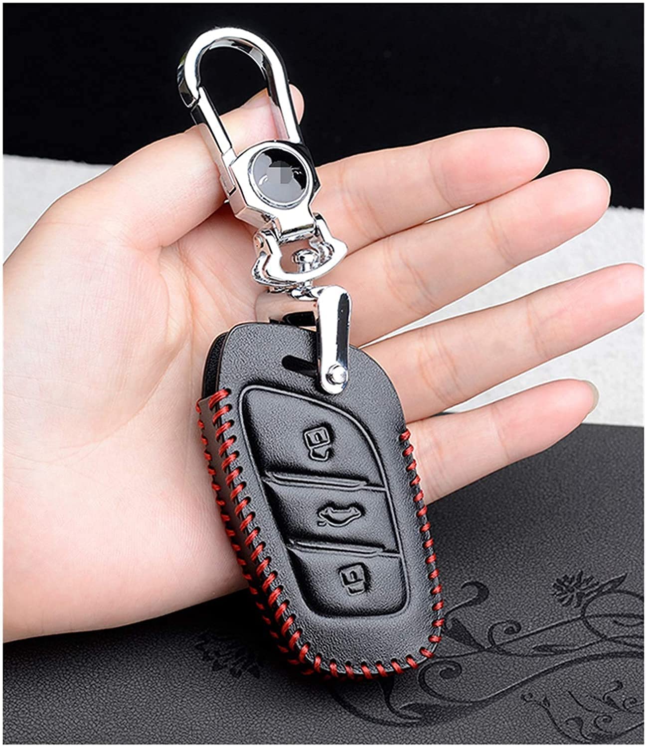 MG HS Leather Red Stich Key Cover