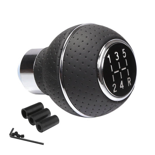 Manual Shift Knob Sphere 5 Gear Transmission Stick Black Silver Dotted