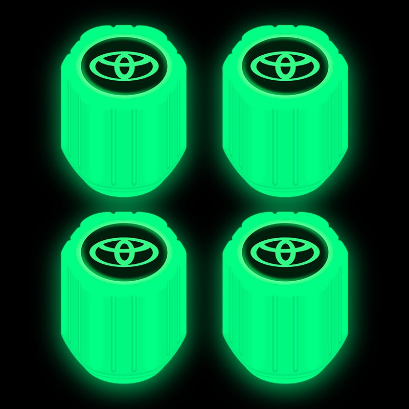 4pc Illuminous Neon Tyre Valve For Toyota