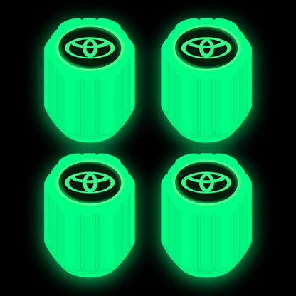 4pc Illuminous Neon Tyre Valve For Toyota