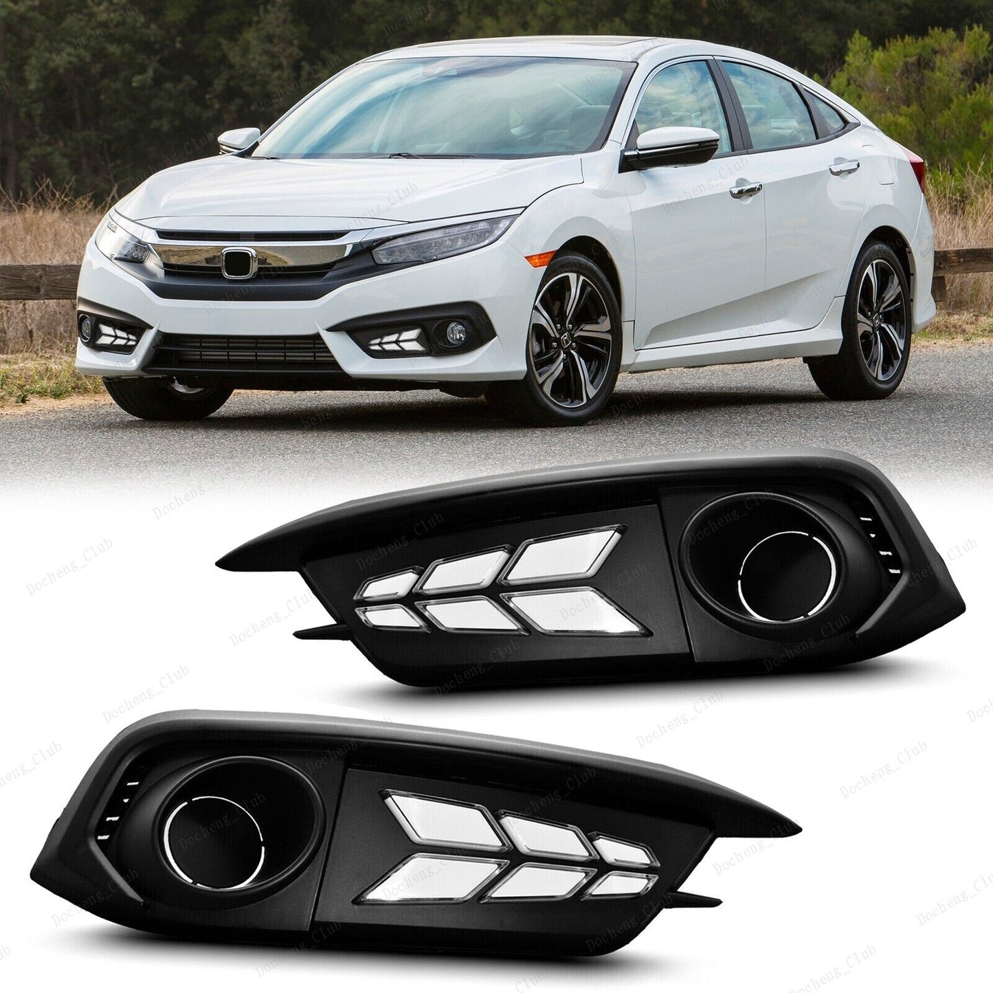 Honda Civic X Daytime Running Light Fog Lamp Cover