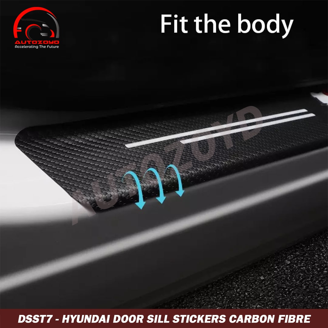 Hyundai Door Sill Stickers Carbon Fibre