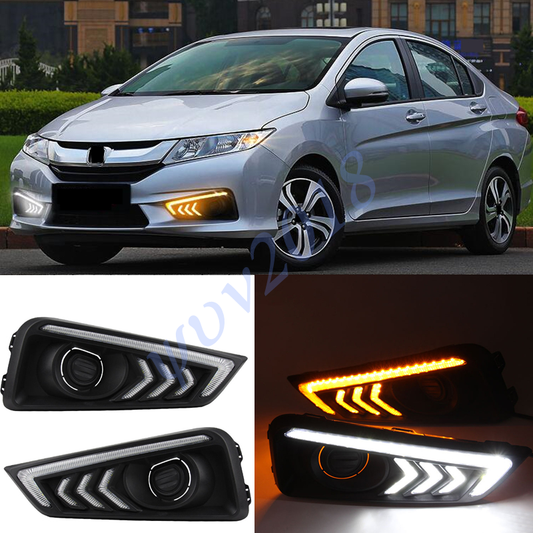 3 Arrow Design Honda City 22 DRl Fog Lamp Cover - Honda City 2022,2023(6th Generation) - Front Fog Lamp Covers/Fog Light COver/Fog Light Assembies