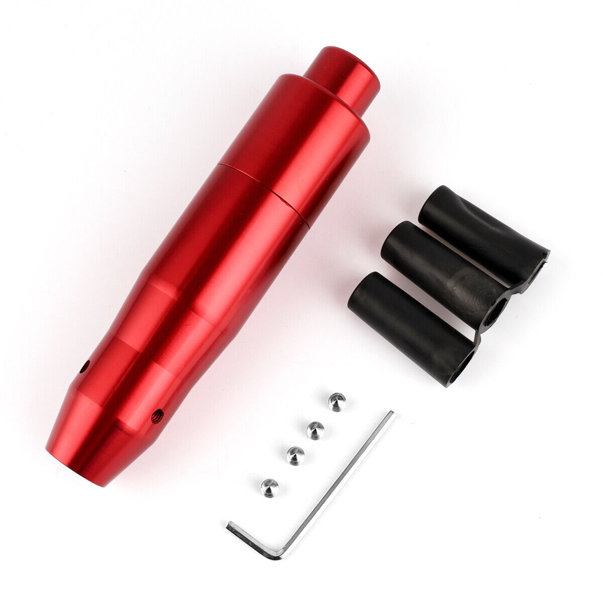 Straight Gearknob With Handbrake Style Button Red