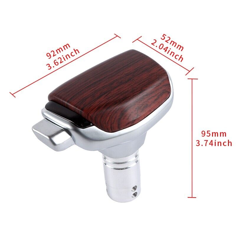 Side Button Wide Gear Knob Wooden Dark Brown