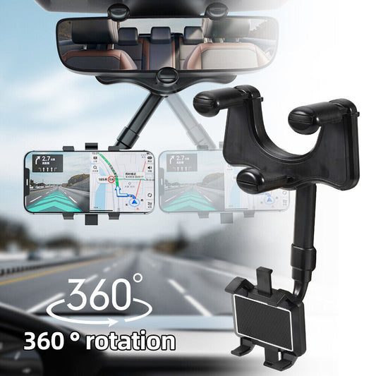 360 Degree Car Phone Holder For Rearview Mirror