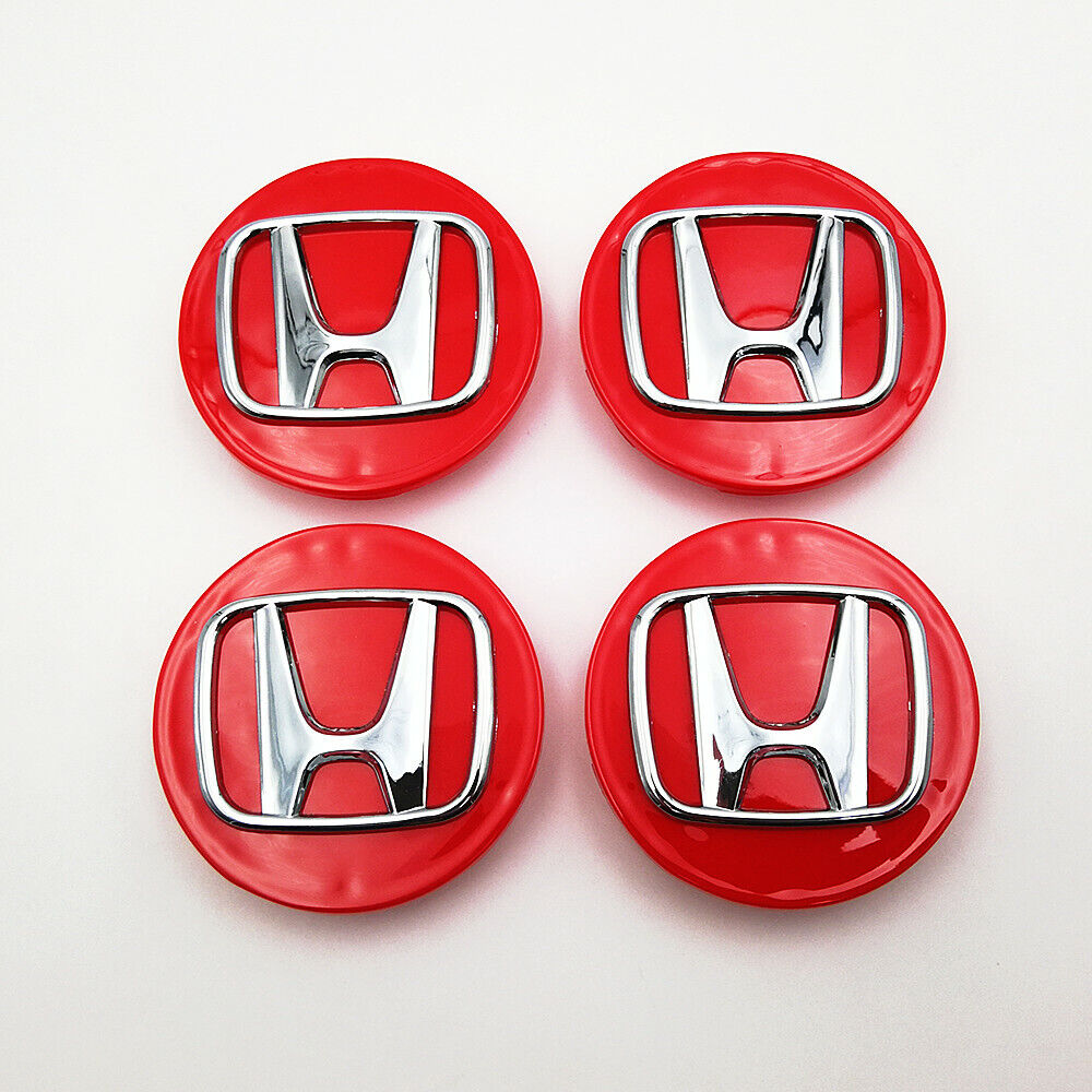 Honda Wheel rim Centre Cap Cover Honda Red Silver 4pc